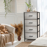 4 Drawer Vertical Short Nightstand